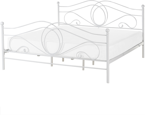 Metallbett weiß Lattenrost 180x200 cm LYRA