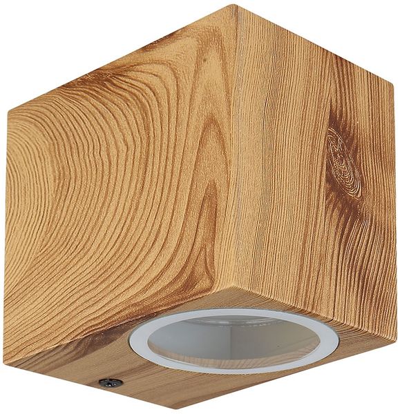 Außenleuchte, Wandleuchte, Alu, Holzoptik, Downlight