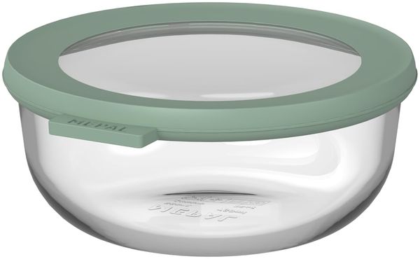 Mepal - Glasbehälter mit deckel Cirqula - Meal Prep Gläser - Hitzebeständig bis 550°C, ohne Deckel - Geeignet für Backofen, Mikrowelle, Gefrierschrank und Spülmaschine - 750 ml - Nordic sage