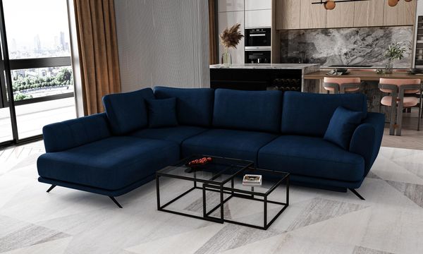 Wohnideebilder Larde Dunkelblau Ecksofas & Eckcouches CO-LAR-LT-40VE