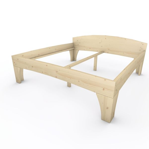Holzbett (Fichte) "Rosi" 200 x 200 cm 58 cm mit Kopfteil Massivholzbett Bett