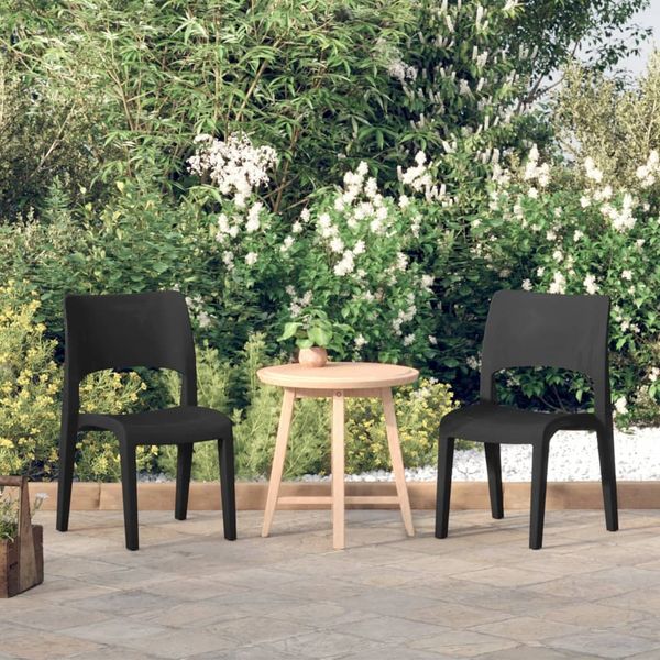 vidaXL Gartenstühle 2 Stk. Polypropylen Anthrazit 317725