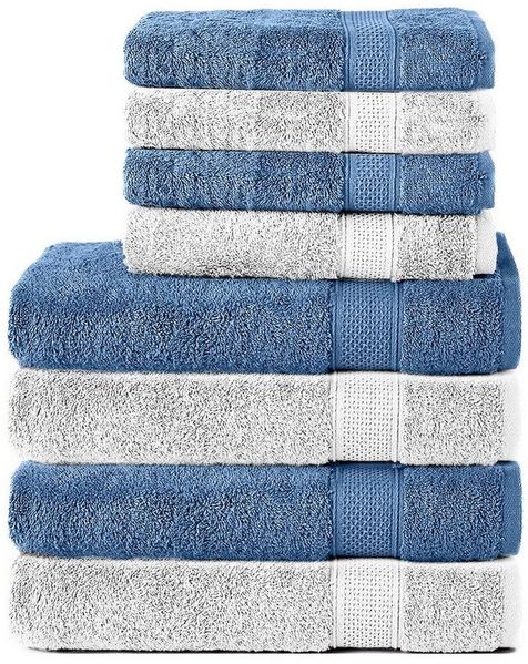 Komfortec Handtuch Set aus 100% Baumwolle, 4 Handtücher 50x100 cm und 4 Badetücher 70x140 cm, Frottee (Packung, 8-St), Duschtücher & Badehandtuch, Weich, Towel, Groß
