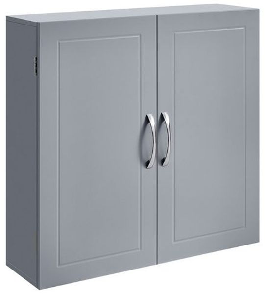 Vasagle Badezimmerschrank, Badschrank, wandmontiert, 18 x 60 x 60 cm, Wandschrank mit verstellbaren Ablagen, Taubengrau BBC320P36