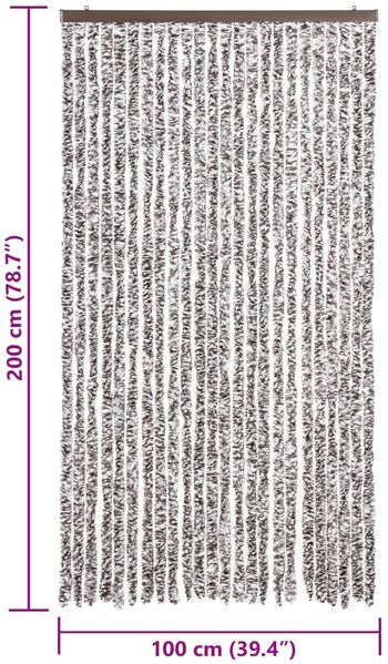 vidaXL Fliegenvorhang Braun und Beige 100x200 cm Chenille 377373 Bild 7
