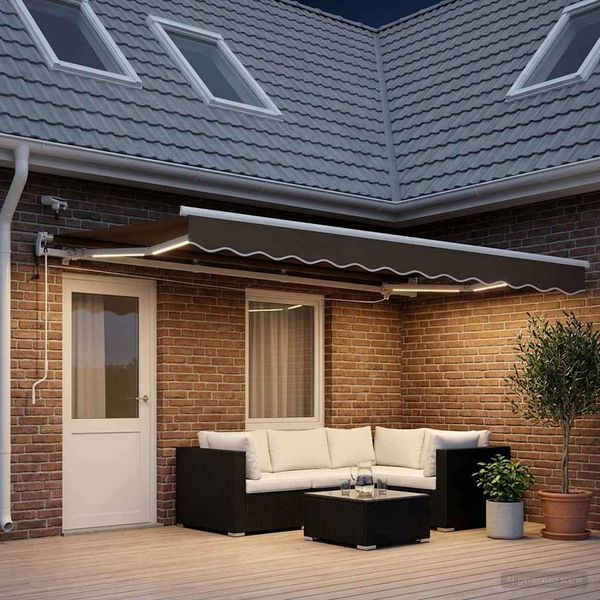 vidaXL Markisenstoff Taupe 400 x 350 cm Polyester 3426128