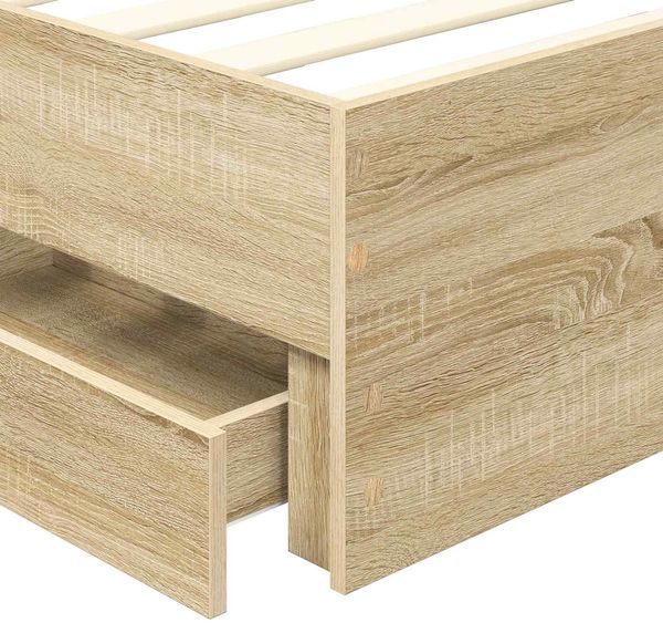 vidaXL Bettrahmen Sonoma-Eiche 100 x 200 cm Ingenieurs Holz 3409491 Bild 11