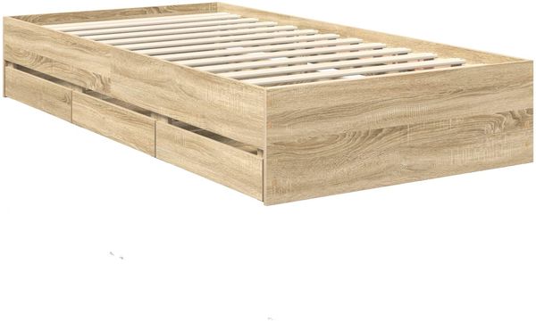 vidaXL Bettrahmen Sonoma-Eiche 100 x 200 cm Ingenieurs Holz 3409491 Bild 6