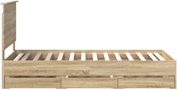 vidaXL Bettrahmen Sonoma-Eiche 100 x 200 cm Ingenieurs Holz 3409491 Bild 9