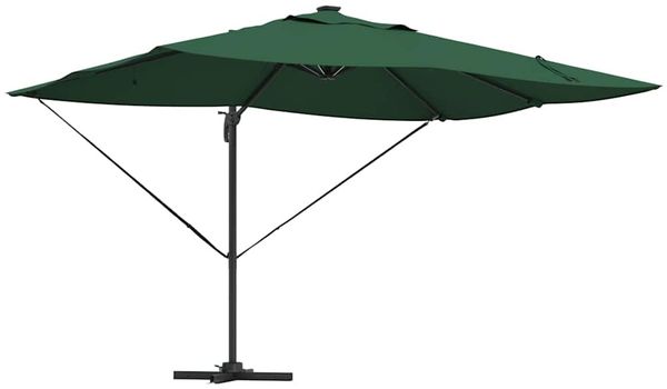 Sonnenschirm, Terrassenschirm Grün 352 x 251 x 265 cm Polyester und Aluminium