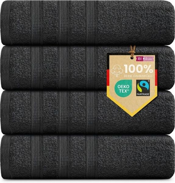 B!HOME Handtücher Set Saunatücher, Duschtücher, Gästehandtücher 100% Baumwolle, (Spar-Set, 4-St), flauschig saugfähig Frottee weich
