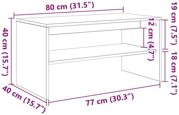vidaXL TV-Schrank Braun Eiche-Optik 80x40x40 cm Holzwerkstoff 859115 Bild 10