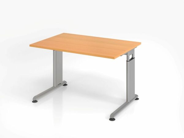 Schreibtisch C-Fuß 120x80 cm Buche/Silber Bild 2