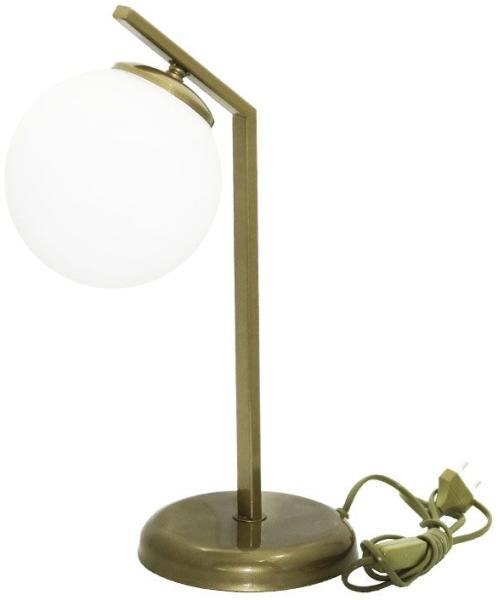 Tischleuchte Elegance rundes Glas Gold-Weiß