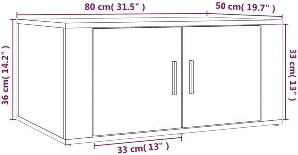 vidaXL Couchtisch Braun Eichen-Optik 80x50x36 cm Holzwerkstoff 816519 Bild 9