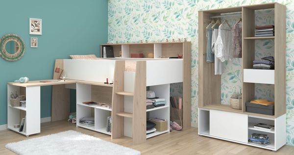 Lucas 11 Hochbett mit integriertem Kleiderschrank