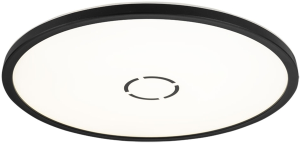 LED Deckenleuchte, Schwarz, Backlight, D 29,3 cm