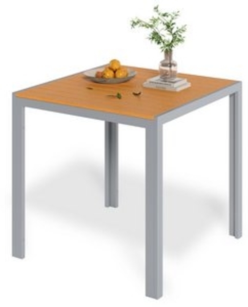 TLGREEN Gartentisch Aluminiumrahmen Quadratisch (75x75cm WPC Balkontisch Wetterfest, Quadratisch Terrassentisch, 1 Tisch), Esstisch Outdoor, Hitze- und Wetterbeständig, rutschfest-schwarz Bild 6