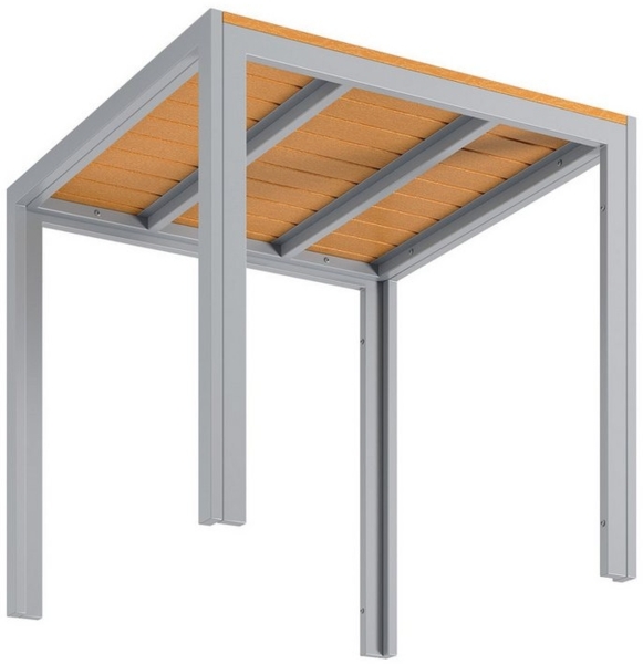 TLGREEN Gartentisch Aluminiumrahmen Quadratisch (75x75cm WPC Balkontisch Wetterfest, Quadratisch Terrassentisch, 1 Tisch), Esstisch Outdoor, Hitze- und Wetterbeständig, rutschfest-schwarz Bild 2