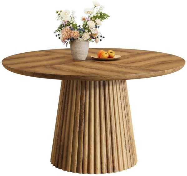 Tribesigns Esstisch 120 cm Runder Esszimmertisch für 4-6, Küchentisch im Landhausstil