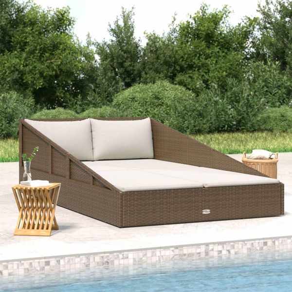 vidaXL Gartenbett Braun 110x200 cm Poly Rattan 42666