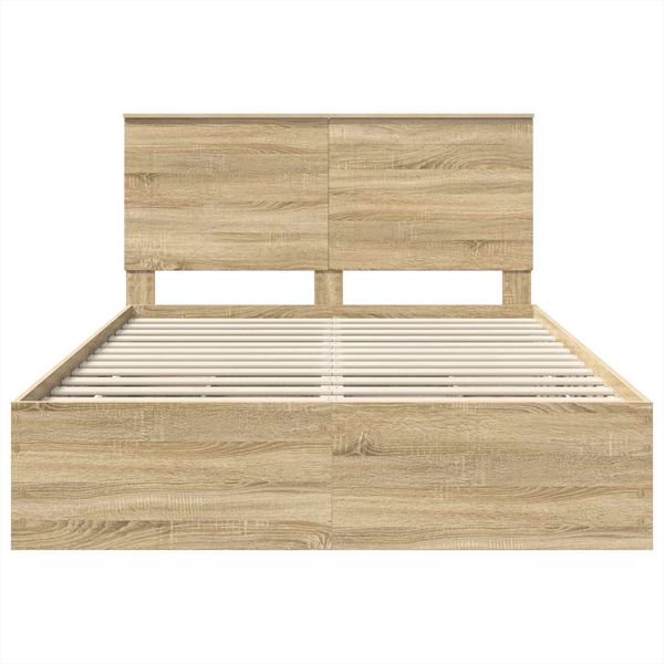 vidaXL Bettrahmen Sonoma-Eiche 140 x 200 cm Ingenieurs Holz 3409463 Bild 8