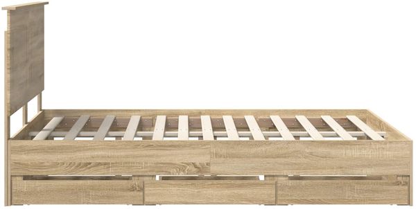 vidaXL Bettrahmen Sonoma-Eiche 140 x 200 cm Ingenieurs Holz 3409463 Bild 9