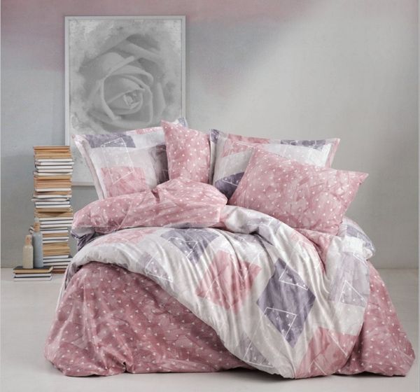 ROLFNERS Bettwäsche Sedef Pink Bettgarnitur Bettbezug Baumwolle, Baumwolle, Baumwollbettwäsche, 100% Baumwolle, Renforcé-Qualität, Atmungsaktiv
