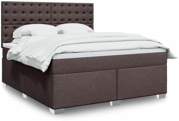 vidaXL Boxspringbett mit Matratze Dunkelbraun 180x200 cm Stoff 3292884