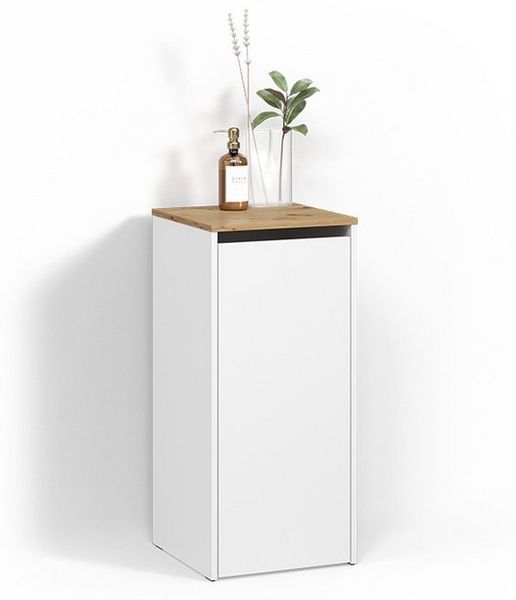 Livinity® Wäscheschrank Paolina, Weiß/Artisan, 40.2x88.2 cm mit Wäschkorb (1-St)