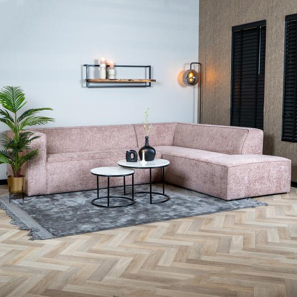 Bronx71 Ecksofa Memphis Chenille rosa rechts