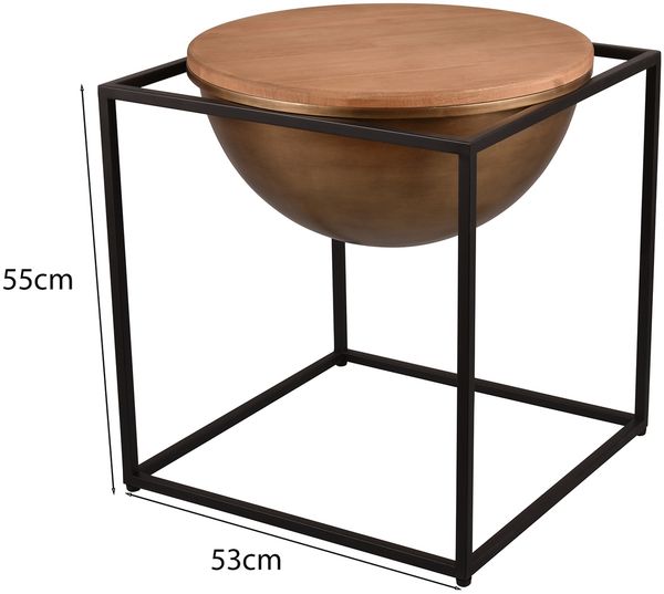 Ausgefallene Couchtische 2er Set aus Metall und Holz Bild 4