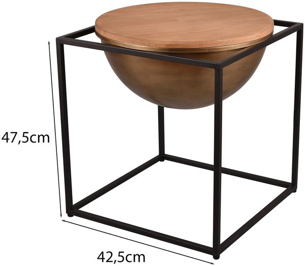 Ausgefallene Couchtische 2er Set aus Metall und Holz Bild 3