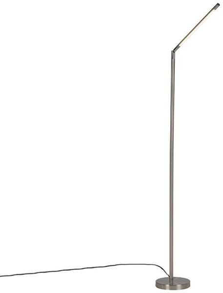 Qazqa Stehlampe Berdien fl, Dimmbar, LED fest integriert, Extra-Warmweiß, QAZQA Stehlampe, integrated, Stahl, Stahl, Modern