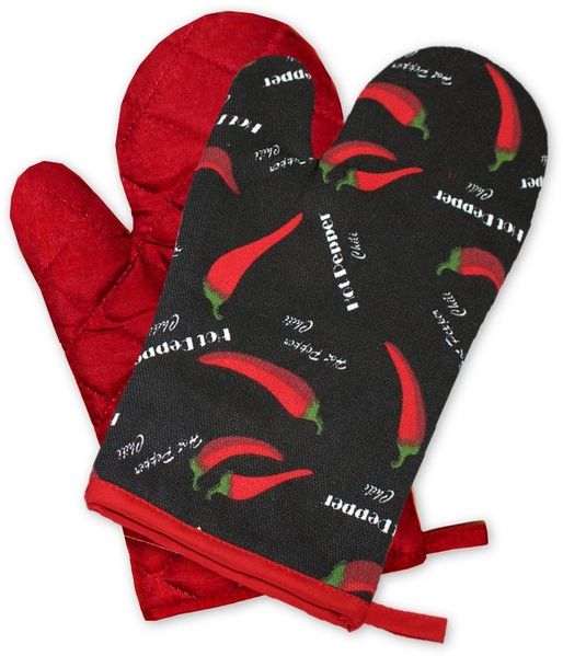 Delindo Lifestyle Topfhandschuhe und Topflappen, Ofenhandschuhe, Baumwoll-Mix, (2-tlg), Hitzebeständig bis 250 °C für maximal 15 Sekunden