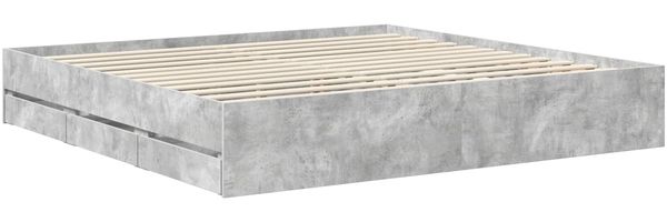 vidaXL Bettrahmen mit Kopfteil Beton Grau 200 x 200 cm Ingenieurs Holz 3410154 Bild 6