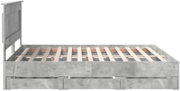 vidaXL Bettrahmen mit Kopfteil Beton Grau 200 x 200 cm Ingenieurs Holz 3410154 Bild 9