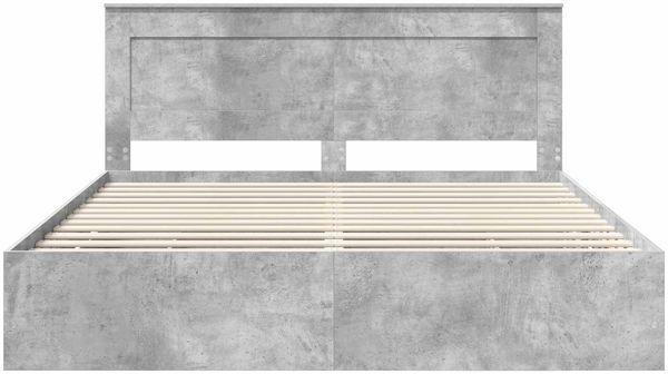 vidaXL Bettrahmen mit Kopfteil Beton Grau 200 x 200 cm Ingenieurs Holz 3410154 Bild 8