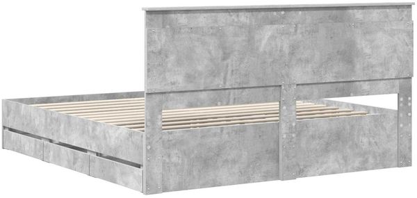 vidaXL Bettrahmen mit Kopfteil Beton Grau 200 x 200 cm Ingenieurs Holz 3410154 Bild 10