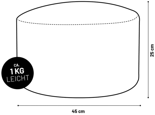 Lumaland Indoor Outdoor Sitzsack Hocker 25x45 cm - Runder Sitzpouf, Sitzsack Bodenkissen, Fussablage, Bean Bag Pouf - Wasserabweisend - Pflegeleicht - ideal für Kinder und Erwachsene - Pink Bild 9