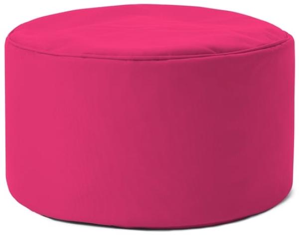 Lumaland Indoor Outdoor Sitzsack Hocker 25x45 cm - Runder Sitzpouf, Sitzsack Bodenkissen, Fussablage, Bean Bag Pouf - Wasserabweisend - Pflegeleicht - ideal für Kinder und Erwachsene - Pink
