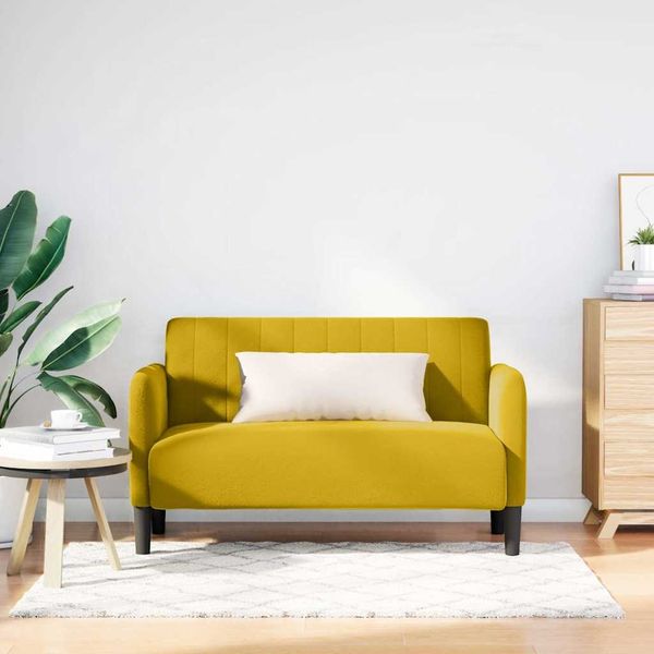vidaXL Zweisitzer-Sofa Gelb 109 cm Samt 4100593