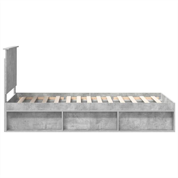 vidaXL Bettrahmen Beton Grau 90 x 190 cm Massives Kiefernholz 3411067 Bild 8