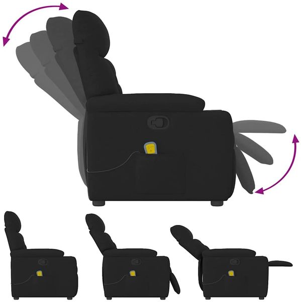 vidaXL Massagesessel Schwarz Stoff 4015554 Bild 6