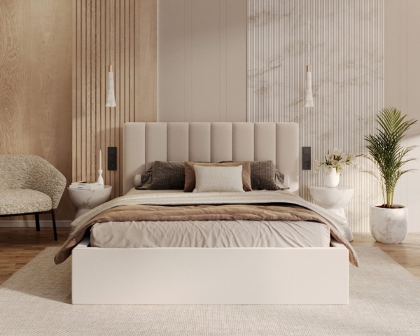 thematys Polsterbett Bett Stauraumbett Velours 90x200, 120x200, 140x200, 160x200, 180x200cm (MADE IN EU - mit hochwertigem Velours Bezug, Bettrahmen, Bett, Optional mit Matratze bestellbar, mit großen gepolsterten Kopfteil, mit Bettkasten zum aufklappe...