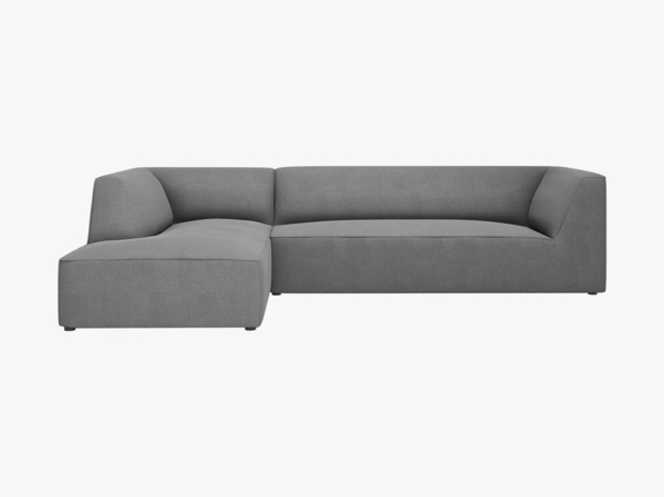 Micadoni 4-Sitzer Modular Sofa Ruby Links Strukturierter Stoff Ottawa Grau