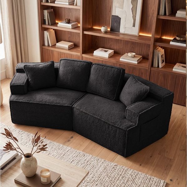 COMHOMA Sofa modulares Schlafsofa, Polstersofa, 3-Sitzer Sofa, Sektionscouch, Keine Montage erforderlich, mit Aufbewahrungstasche, schlaffunktion