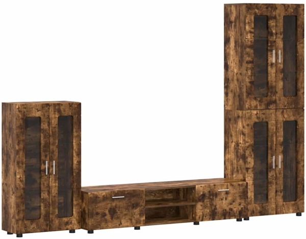 vidaXL TV-Schrankset mit Schubladen Geräucherte Eiche Holzwerkstoff 3397959