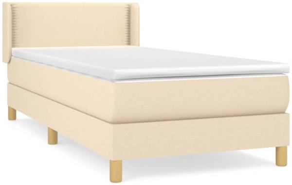 Boxspringbett mit Matratze Stoff Creme 80 x 200 cm, Härtegrad: H2 [3130150]