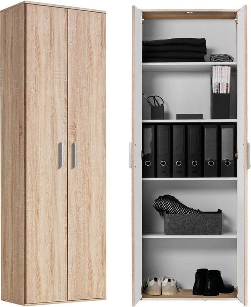 mokebo® Mehrzweckschrank 'Der Lange' moderner Aktenschrank, Schrank & Haushaltsschrank, Made in Germany | 60 x 180 x 34 (B/H/T in cm) | Sonoma Eiche, Braun